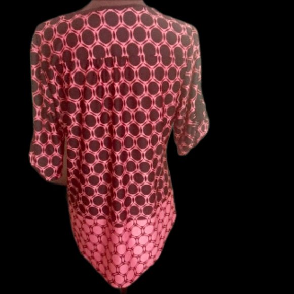 PerSeption Concept Orange and Black Pull-on Blouse, Size Large Blouse, Pullover - Picture 2 of 10